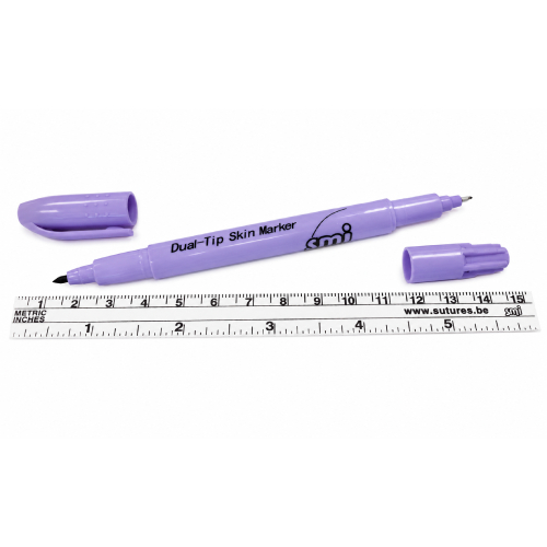 Marker chirurgical steril varf dublu si rigla