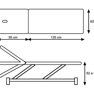 Canapea de examinare hidraulica 2 sectiuni cu inclinare spatar in negativ