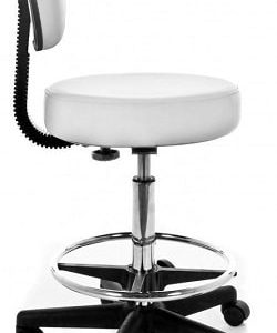 Taburet medical cu spatar si inel sprijin picioare - H 57/73cm