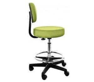 Taburet medical cu spatar si inel sprijin picioare - H 57/73cm