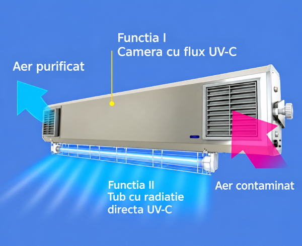 Lampa UV NBVE 60 / 30 W fixa, cu flux si radiatie directa - imagine 2