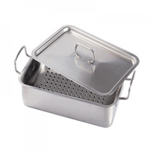 Cutie instrumentar cu maner – inox 40x23X8 cm Cutie instrumentar maner inox