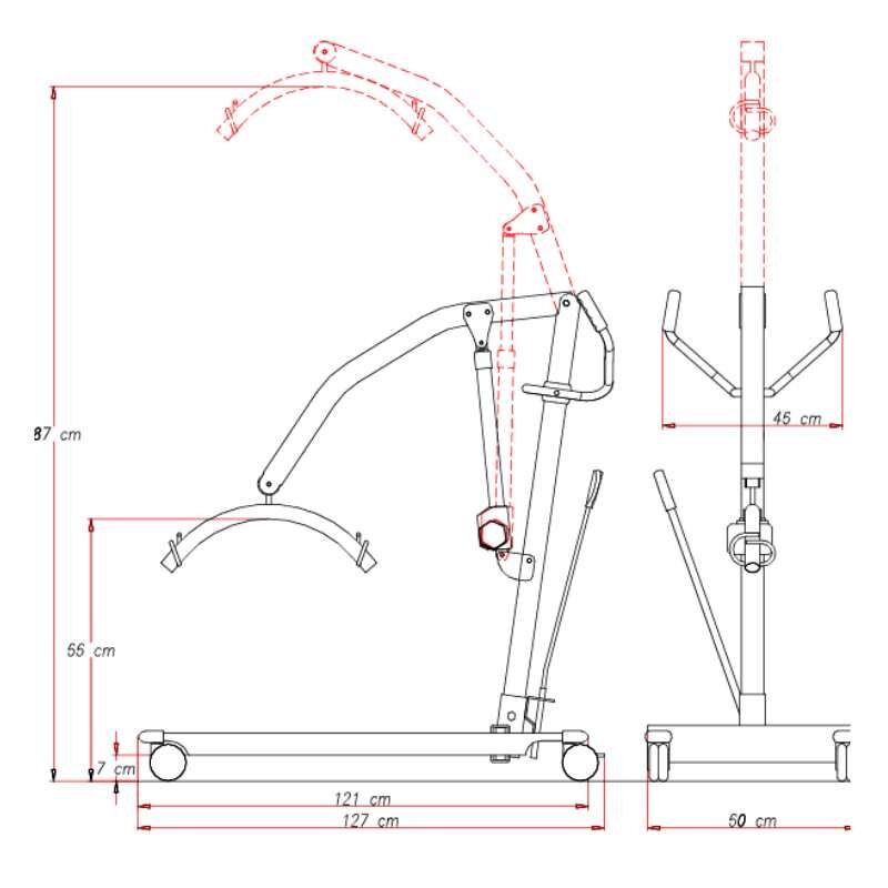 dimensiuni elevator pacient 10.77N150