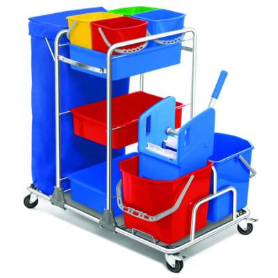 Carucior de curatenie profesional cu 2 galeti
