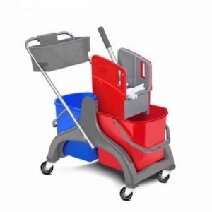 Carucior de curatenie plastic, cu 2 galeti