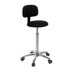 Taburet bloc operator cu spatar, reglabil pe inaltime H 58/83 cm NEGRU