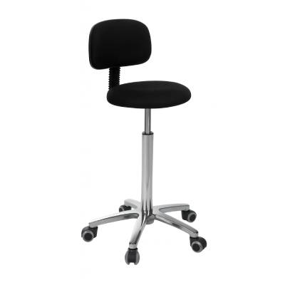 Taburet bloc operator cu spatar, reglabil pe inaltime H 58/83 cm NEGRU