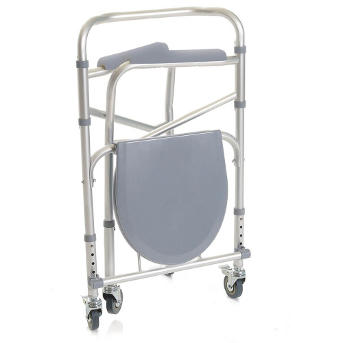 Scaun WC de camera pliabil cu roti, functie 4 in 1 - imagine 2