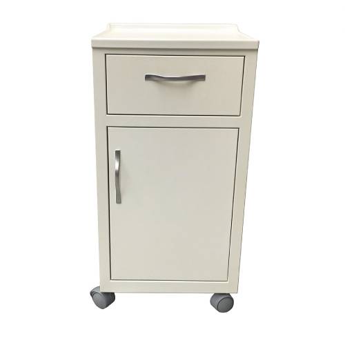 Noptiera spital metalica cu blat ABS - ALB