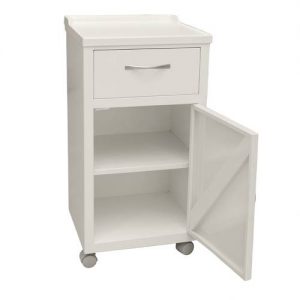 Alternative view of Noptiera spital metalica cu blat ABS - ALB