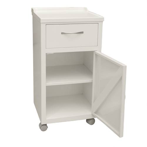 Noptiera spital metalica cu blat ABS - ALB - imagine 2