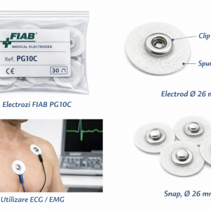 Alternative view of Electrozi electrostimulare faciala cu capse diametru 26 mm