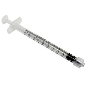 Seringa 1ml fara ac, 3 piese LUER LOCK (100 buc)