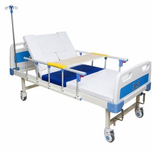 Pat spital manual cu 5 functii si saltea pentru ingrijire la domiciliu
