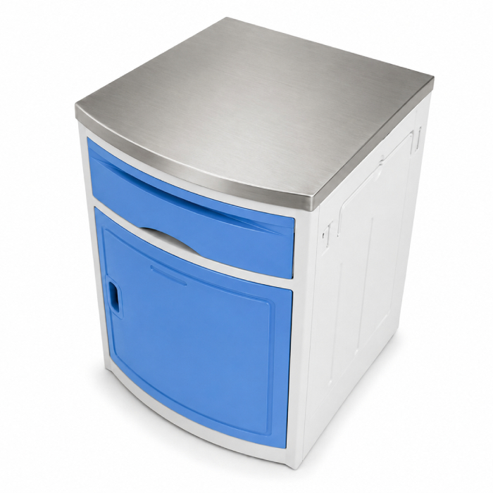Noptiera spital din ABS cu blat din Inox - imagine 4