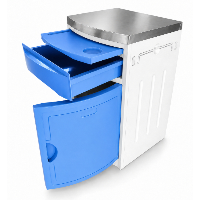 Noptiera spital din ABS cu blat din Inox - imagine 6