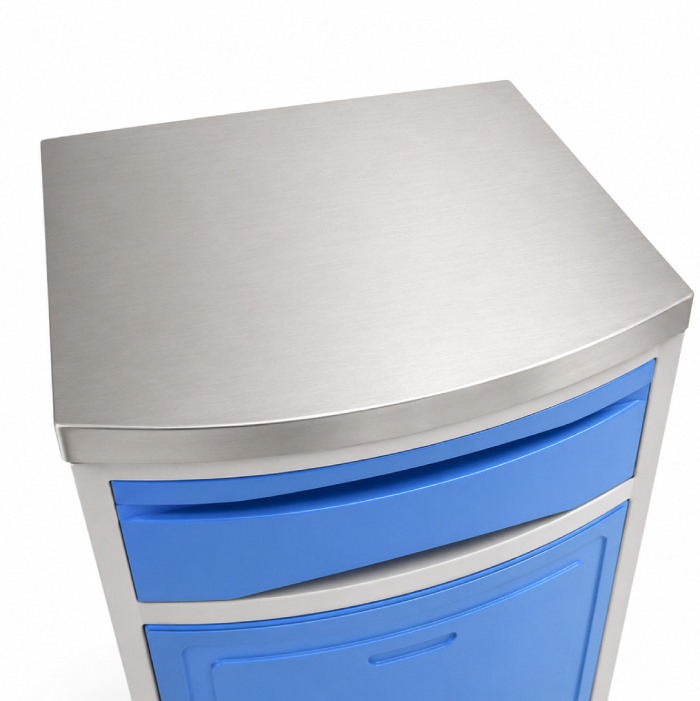 Noptiera spital din ABS cu blat din Inox - imagine 5