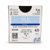 Fire de sutura Matase-DS-19 mm-4/0-75 cm - SILK Braided Negru